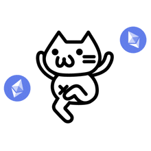 a black and white drawing of a cat with a w on it 's face