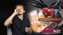 Drinking Water Tom Holland GIF - Drinking Water Tom Holland Pop Buzz GIFs