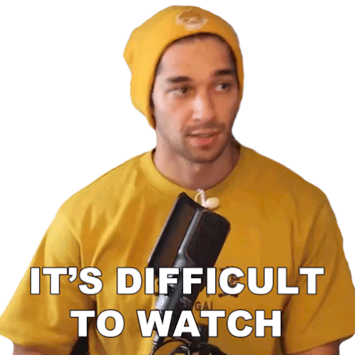 Its Difficult To Watch Wil Dasovich Sticker - Its Difficult To Watch Wil Dasovich Wil Dasovich Superhuman Stickers