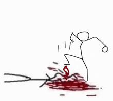a stick figure drawing of a person kicking another stick figure