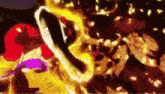 a close up of a person 's face with a fireball coming out of it 's mouth in a cartoon .