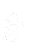 a black and white drawing of a man dancing with his hands on his hips .