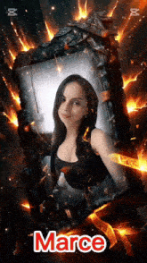 a picture of a girl with the name marce on the bottom right