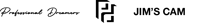 a logo for jim 's cam professional drummer