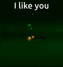 a green background with the words i like you