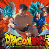 a shirtless boy is posing for a dragon ball super poster
