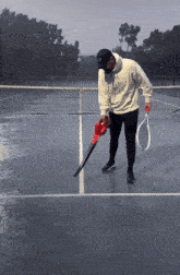 Rain Delay Tennis Court GIF - Rain Delay Tennis Court Blow Dryer GIFs