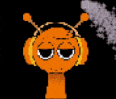 a pixel art of a cartoon character with an angry face