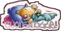 a cartoon drawing of two teddy bears with the words buonanotte