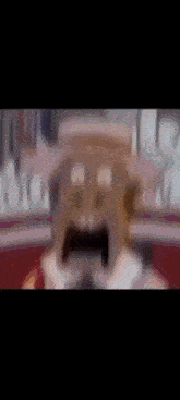 a cartoon character with a surprised look on his face wearing a hat .