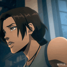 a close up of a cartoon character with netflix written on the bottom right