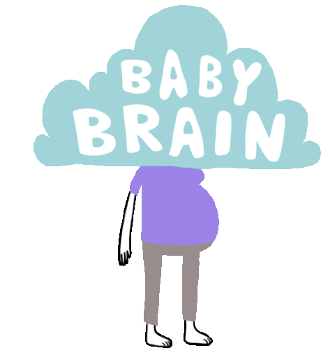 Feeling Fuzzy With The Label "Baby Brain." Sticker - Preggers Pregnant Pregnancy Stickers