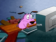 Courage The Cowardly Dog Computer GIF - Courage The Cowardly Dog Computer Typing GIFs