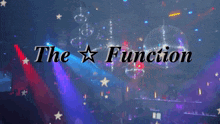 a blurred image of a night club with the words the function written in the foreground