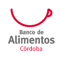 banco de alimentos cordoba logo with a red swirl in the middle