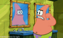 Patrick Star Mirror GIF - Patrick Star Mirror Punch GIFs