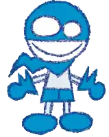 a drawing of a cartoon character wearing a scarf around his neck