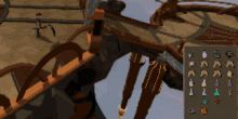 a screenshot of a video game with a display of items