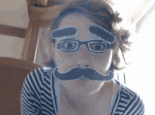Girl With Mustache GIF - Mustache Dancing Eye Brows GIFs