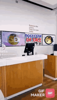 a gif maker app is being used to create a dogecoin ad