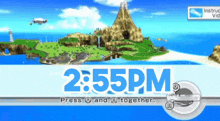 a video game screen that says 2:55pm on it