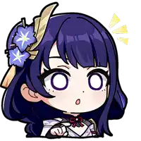 a cartoon girl with purple hair and a flower in her hair