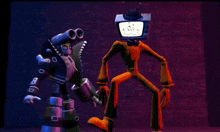 a cartoon character is standing next to a bomb with the letter g on it