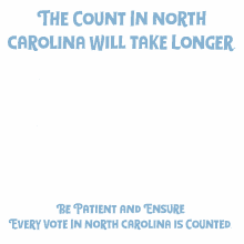 the count in north carolina will take longer voting overseas absentee ballots be patient every vote is counted