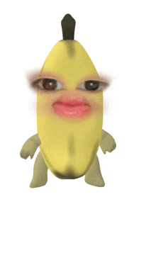 a cartoon drawing of a banana with a face