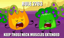 rule 2763 keep those neck muscles extended written on a cartoon