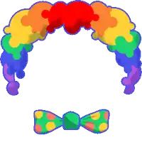 a cartoon drawing of a clown with a bow tie