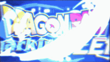 a blue background with a dragon ball z logo