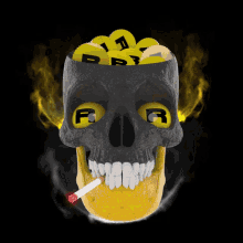 skull art ghost rider rarible skeleton