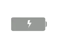 a green and gray battery with a lightning bolt and the words charging