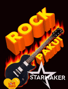an advertisement for starmaker with a guitar and the words rock paku