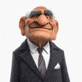 a cartoon character wearing a suit and tie with a big nose