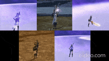 four images of a video game with the url clideo.com