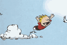 Calvin Flying GIF - Calvin And Hobbes Calvin Fly GIFs