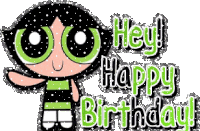 Happy Birthday Powerpuff Girls Sticker - Happy Birthday Powerpuff Girls Buttercup Stickers