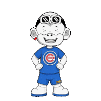 a cartoon character with a cubs shirt on