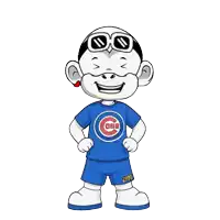 a cartoon character with a cubs shirt on
