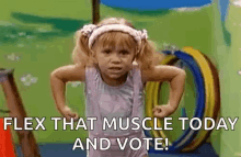 Michelle Tanner Strong GIF - Michelle Tanner Strong Flexing GIFs