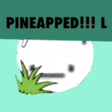a cartoon of a pineapple with a green leaf on it