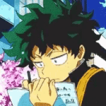 Izuku Midoriya Notes GIF - Izuku Midoriya Notes Taking Notes GIFs