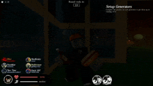 a screenshot of a video game with the words setup generators at the top