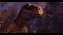 a close up of a dinosaur 's face looking at the camera