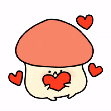 mushroom cute heart love like