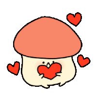 Mushroom Cute Sticker - Mushroom Cute Heart Stickers