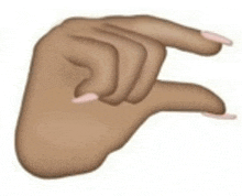 a woman 's hand with long pink nails is making a thumbs down sign .