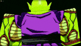 piccolo from dragon ball z is a cartoon character with a purple and green outfit .